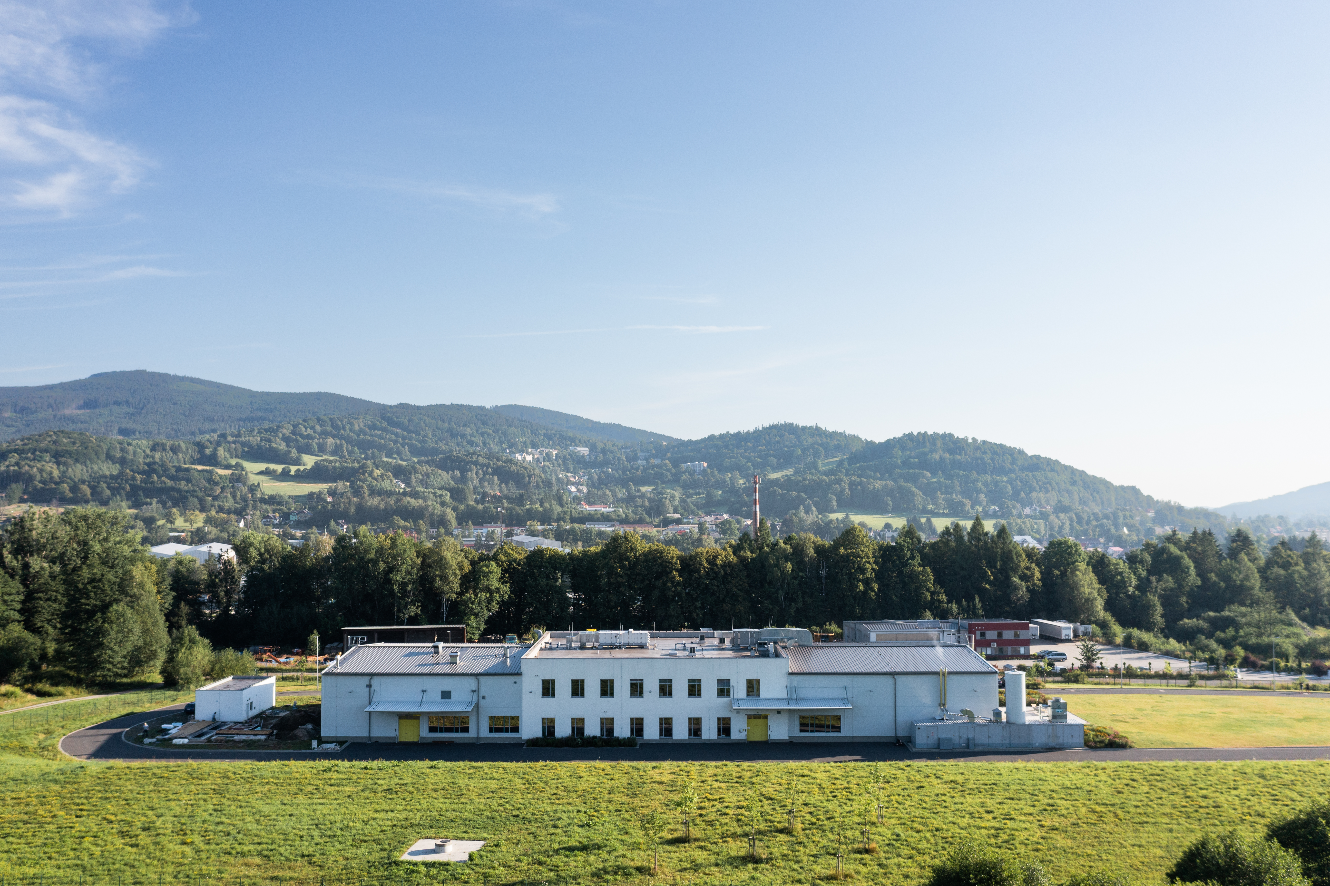 Photograph of the company hall from afar